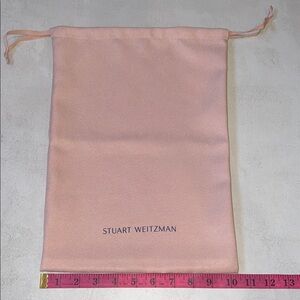Stuart Weitzman 10x14 Blush Pink Dust Bag Travel Purse Shoes Laundry Pouch